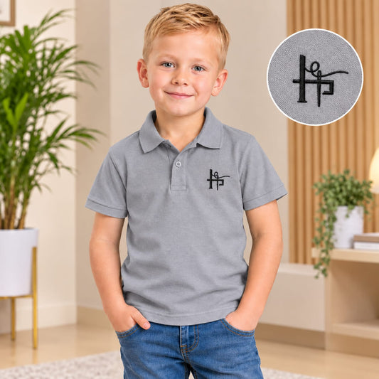 Kids Classic Embroidered Polo Shirt - Black