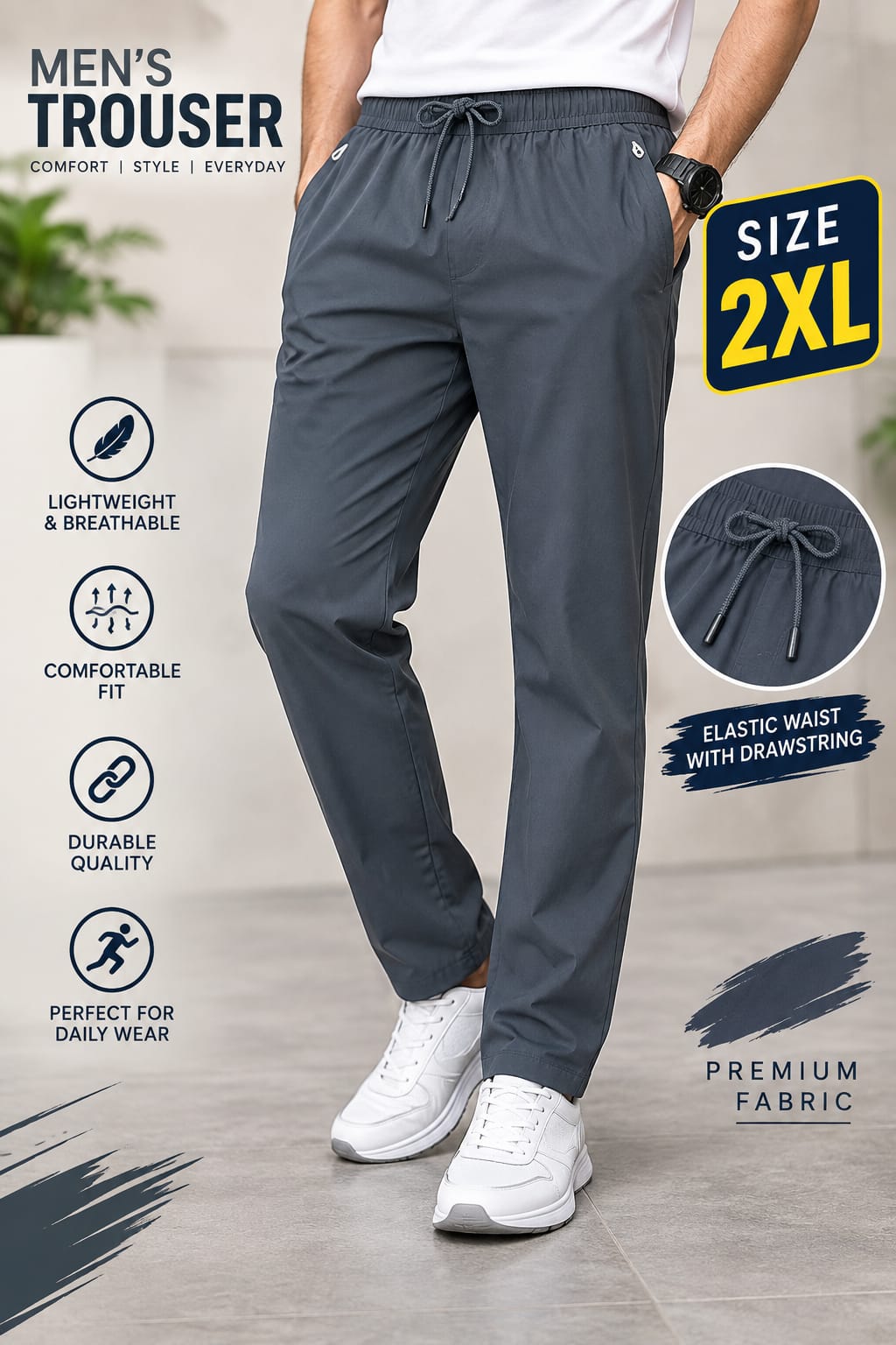 Men’s Everyday Trousers – Gray