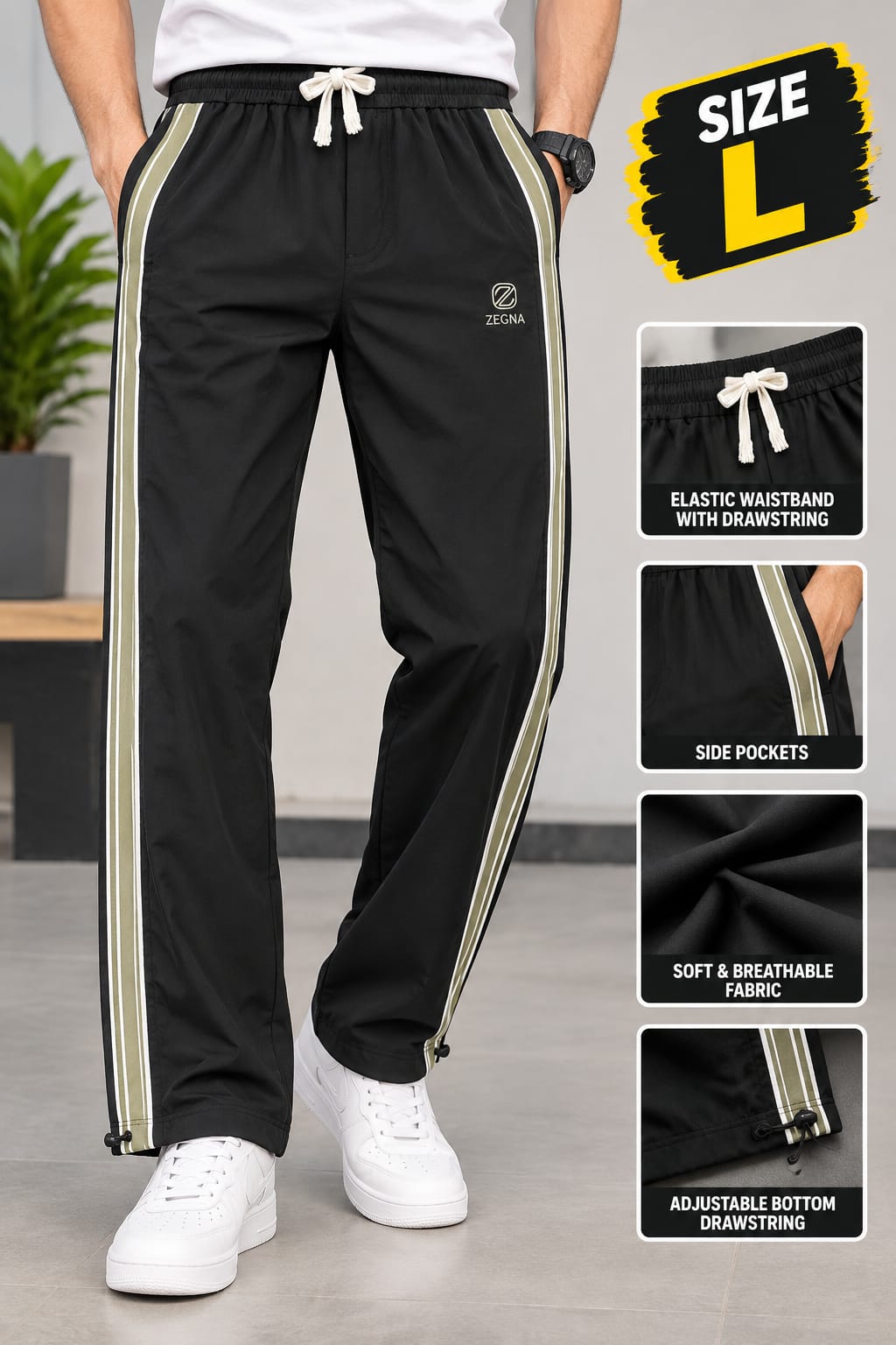 Men’s Everyday Trousers – Black