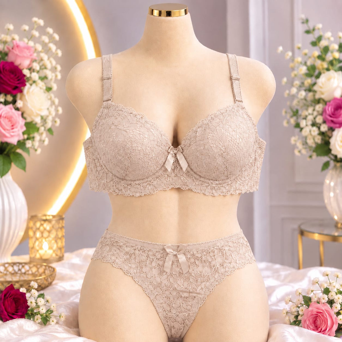 Ladies Lace Bra & Panty Set – Skin