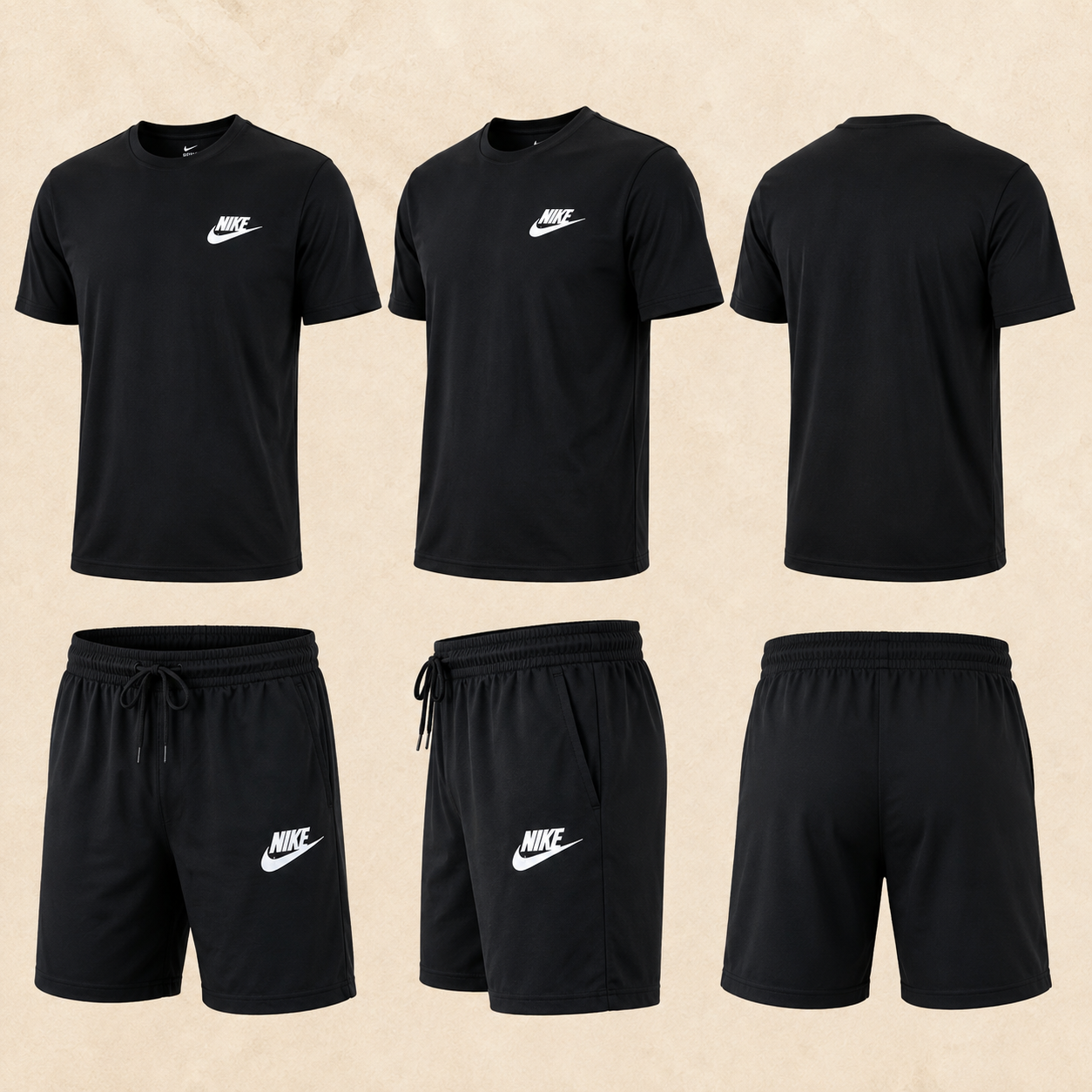 Premium Black T-Shirt & Shorts Set for Men