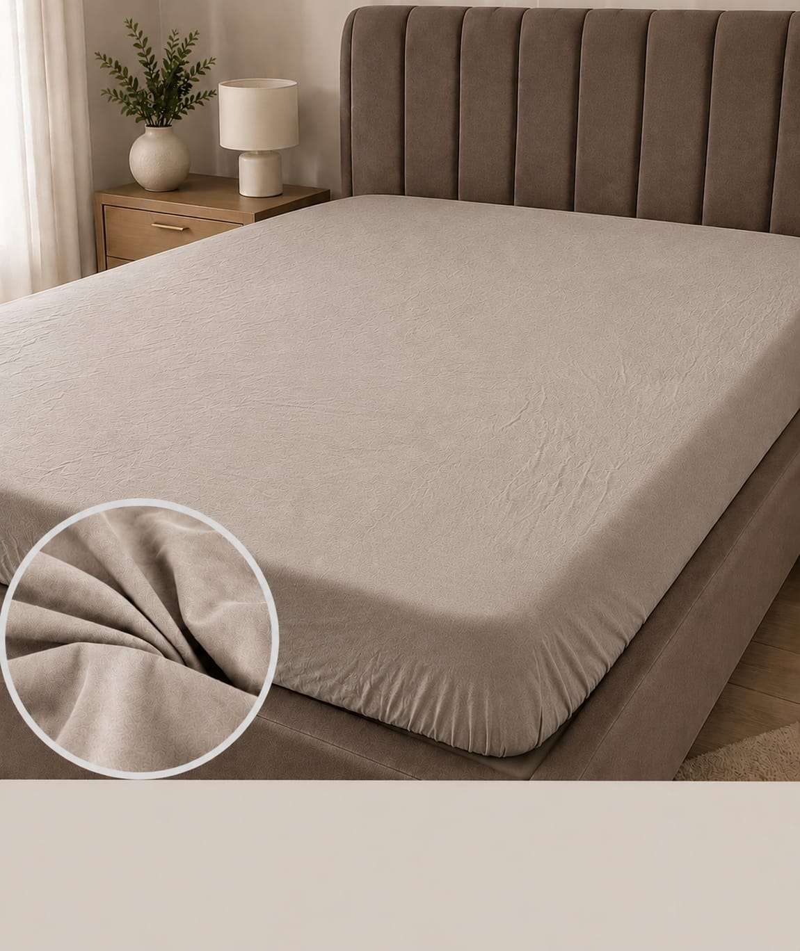 Premium Fitted Sheet – Light Beige