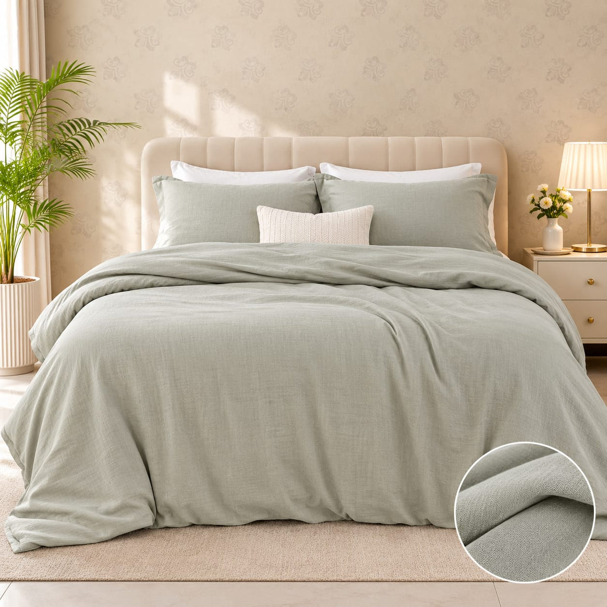 Premium Fitted Sheet – Sage Green