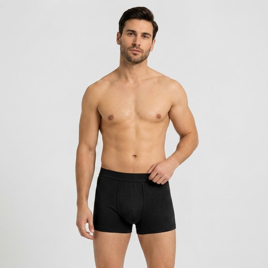 Men's Premium Ultra-Soft Stretch Cotton Boxer Briefs (Seamless Comfort Fit)