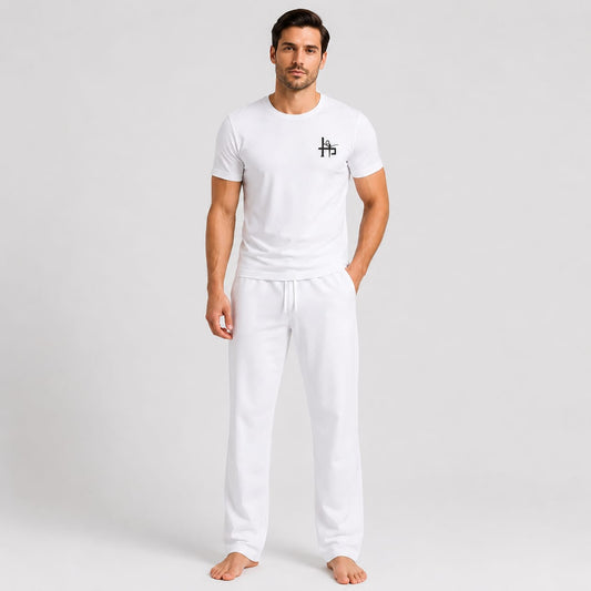 Men’s 2-Piece Printed T-Shirt & Trouser Set – Casual Lounge Wear