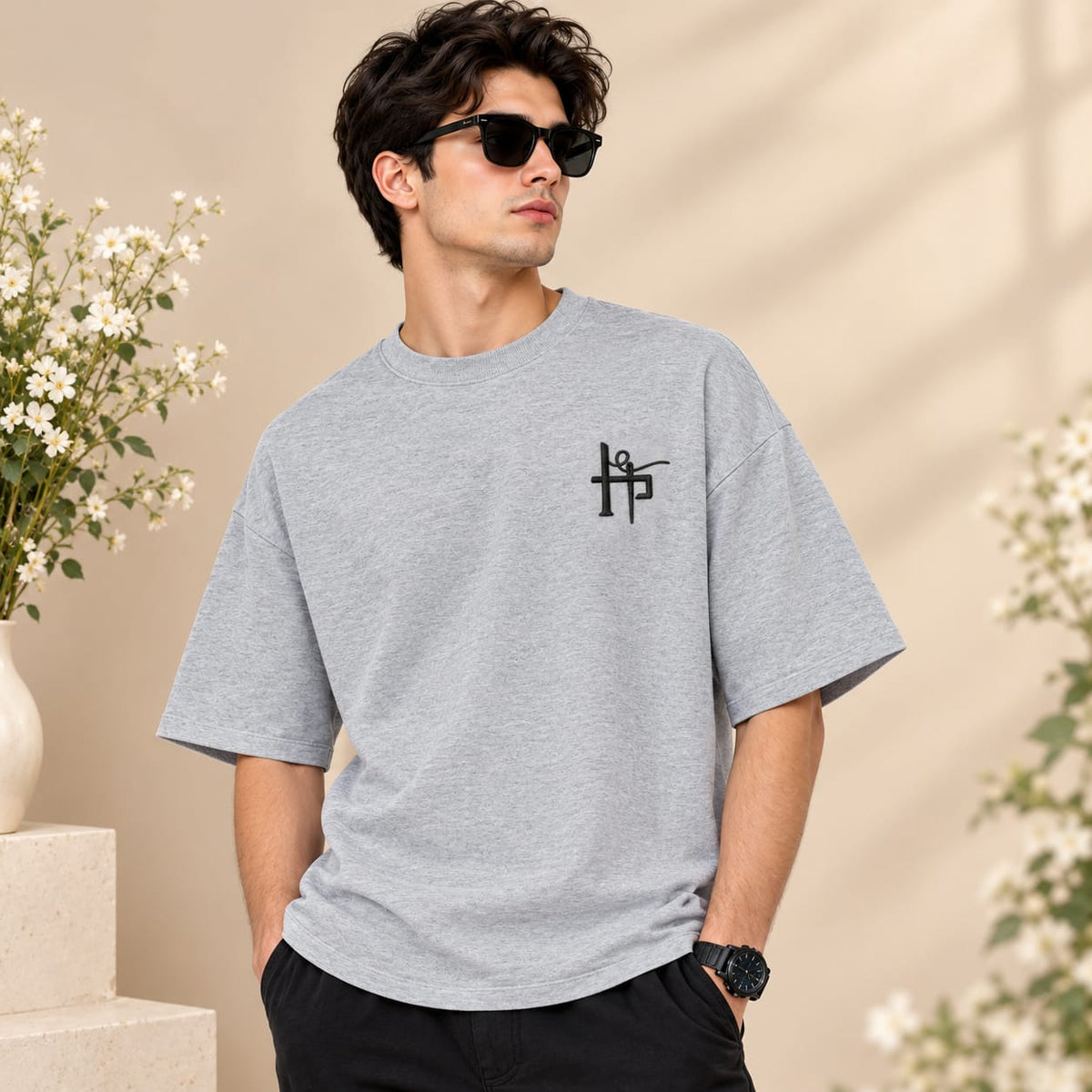Unisex Black Oversized Drop Shoulder T-Shirt | Casual Streetwear Tee