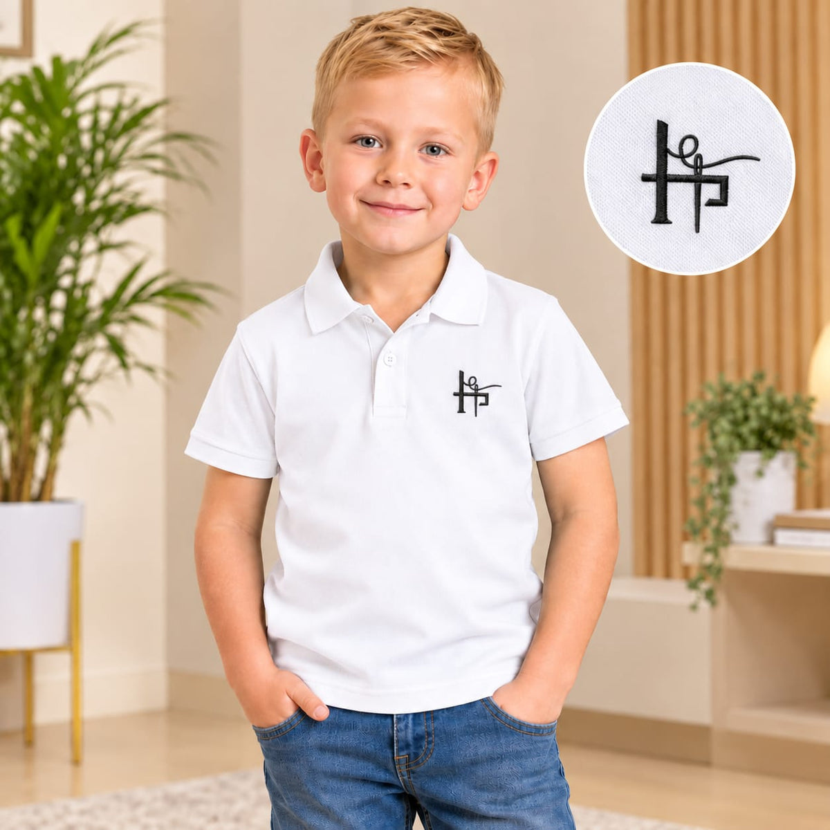 Kids Classic Embroidered Polo Shirt - Maroon