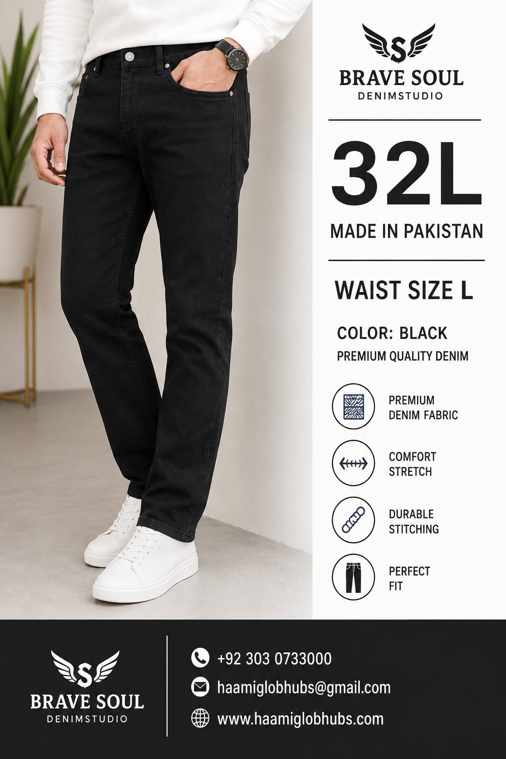Brave Soul Men’s Classic Straight-Fit Denim Jeans