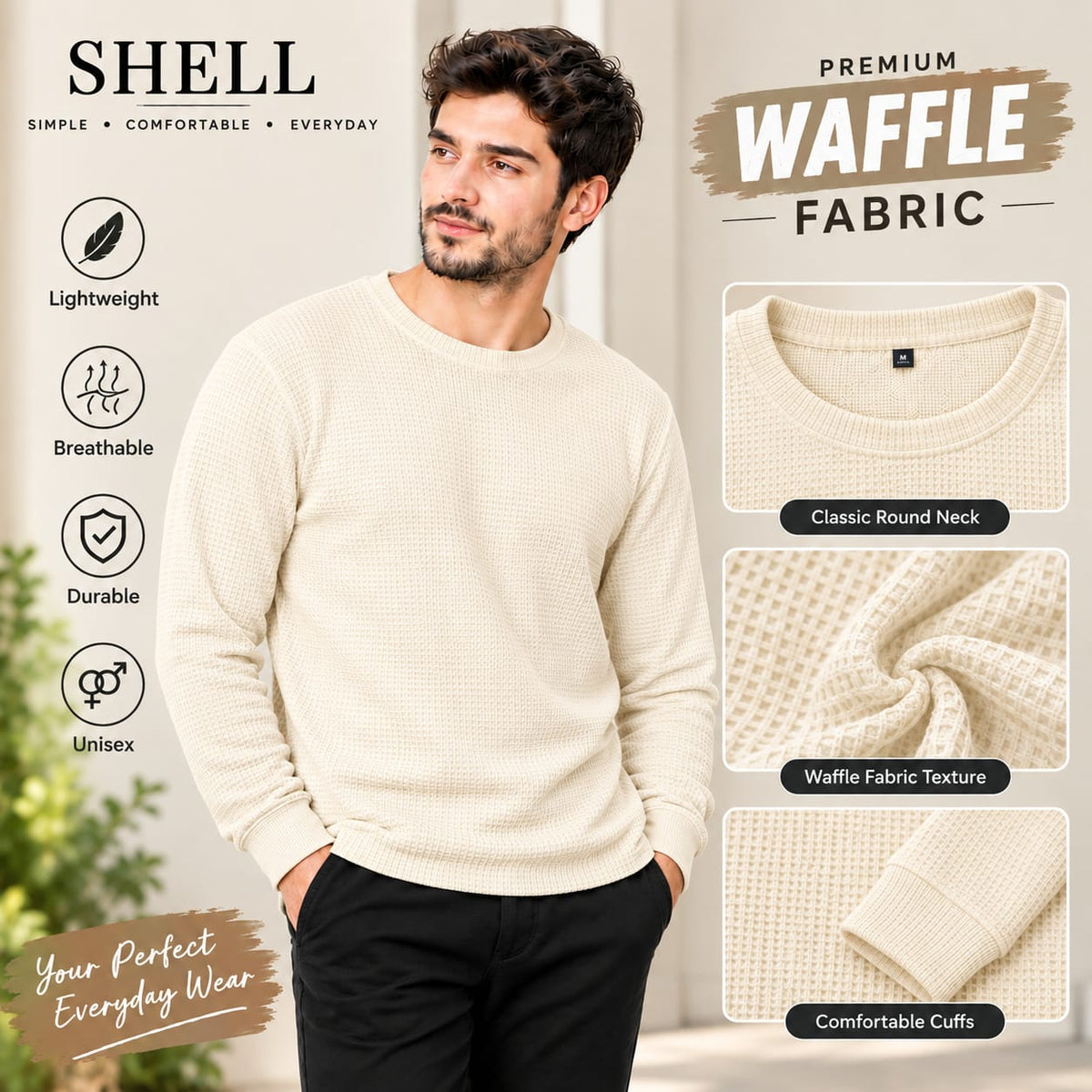 Men’s Premium Waffle Knit Sweatshirt