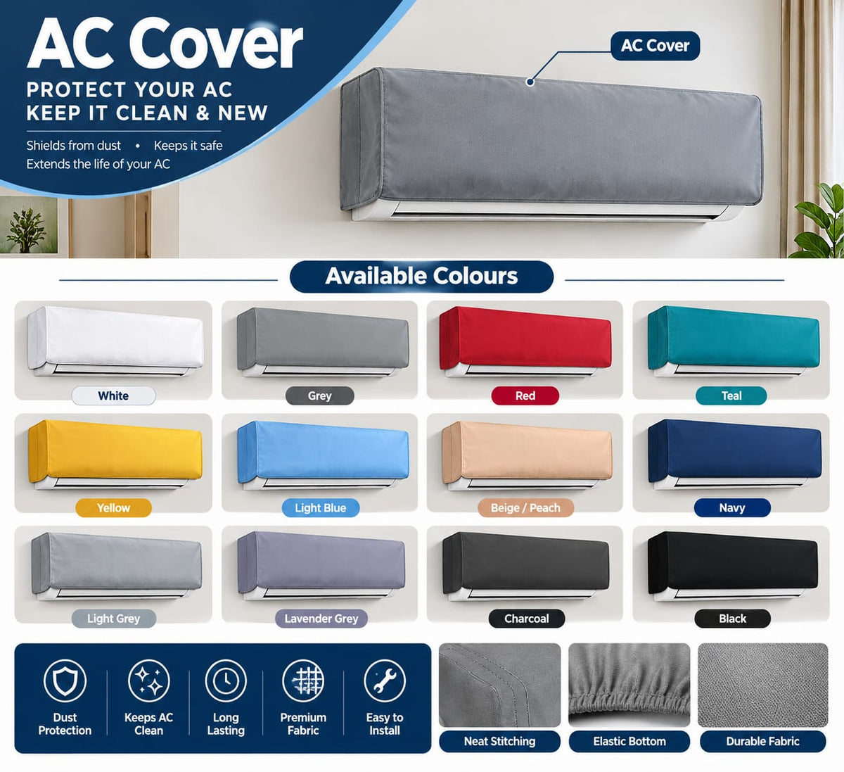 Premium Protective Split AC Cover – Dust Protection