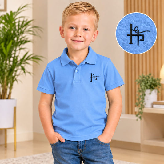 Kids Classic Embroidered Polo Shirt - Blue