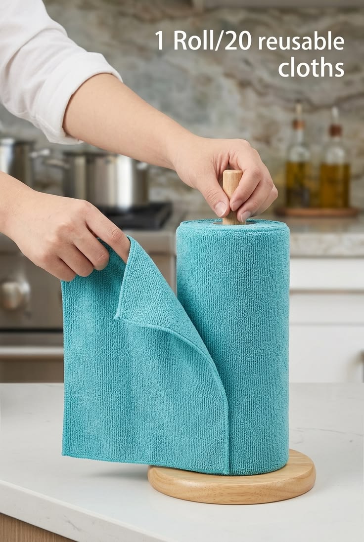 Reusable Microfiber Cloth Roll – 20 Cloths