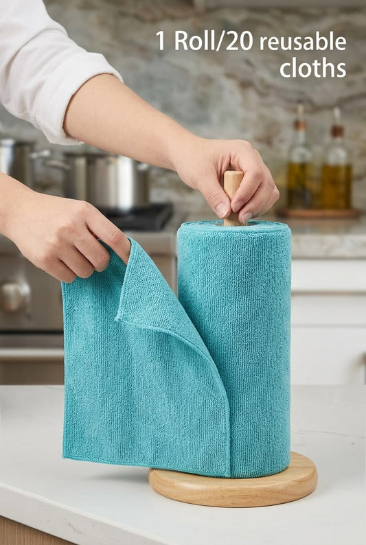 Reusable Microfiber Cloth Roll – 20 Cloths