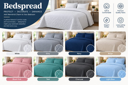 Premium Quilted Bedspread – Soft & Elegant Bedding Cover