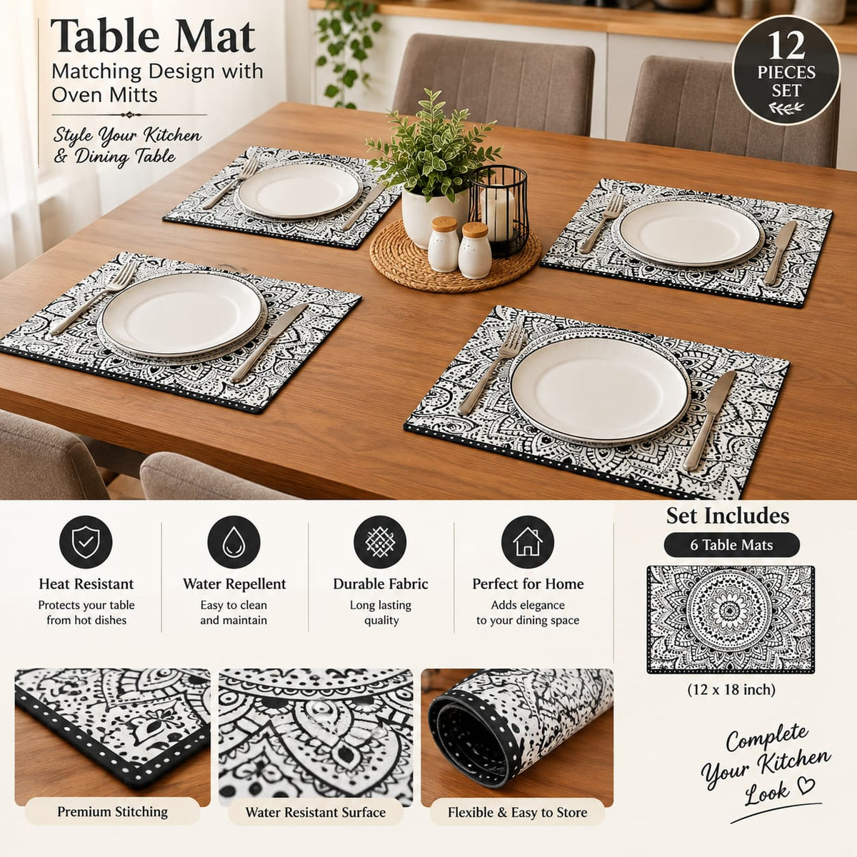 Dining Table Mat – 4 Pieces Set