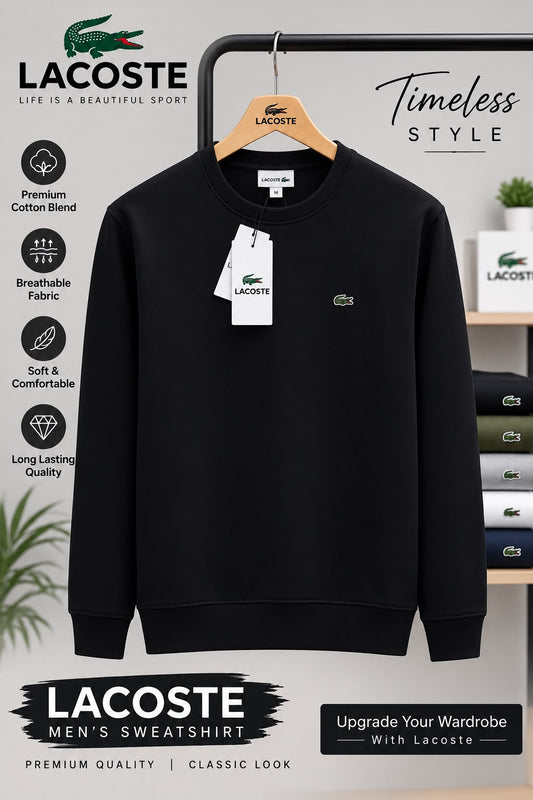 Lacoste Men’s Classic Crew Neck Sweatshirt - Black