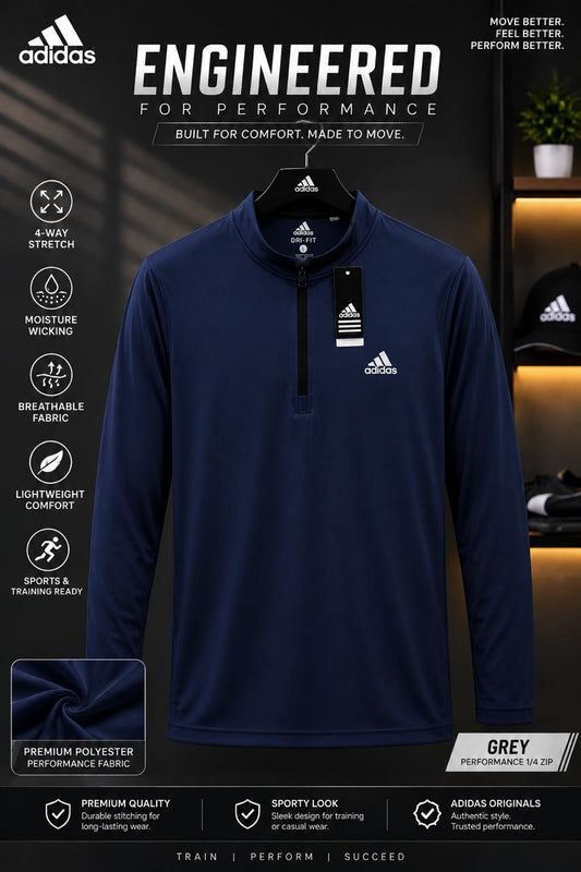 Men’s Quarter Zip Sports Shirt – Navy Blue