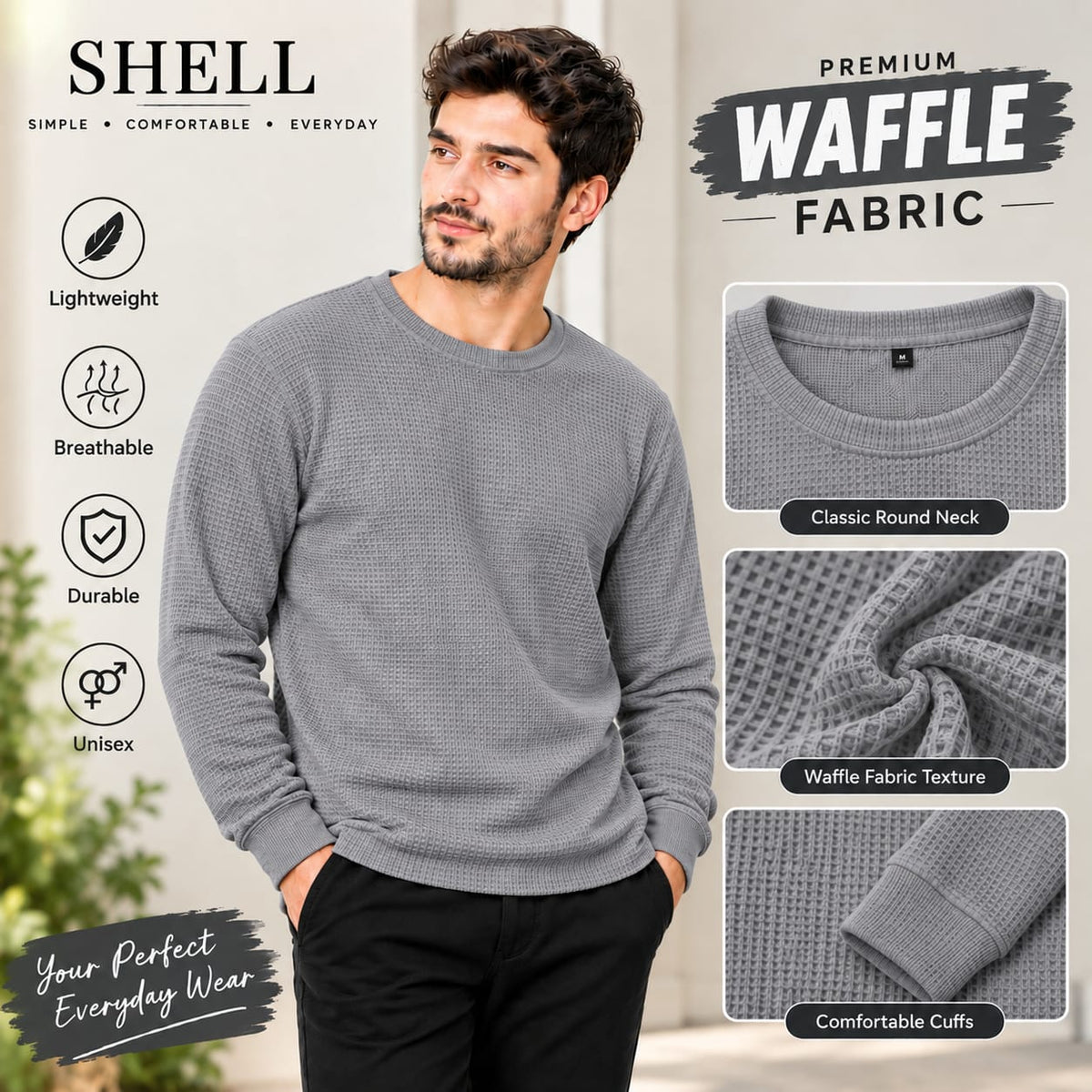 Men’s Premium Waffle Knit Sweatshirt