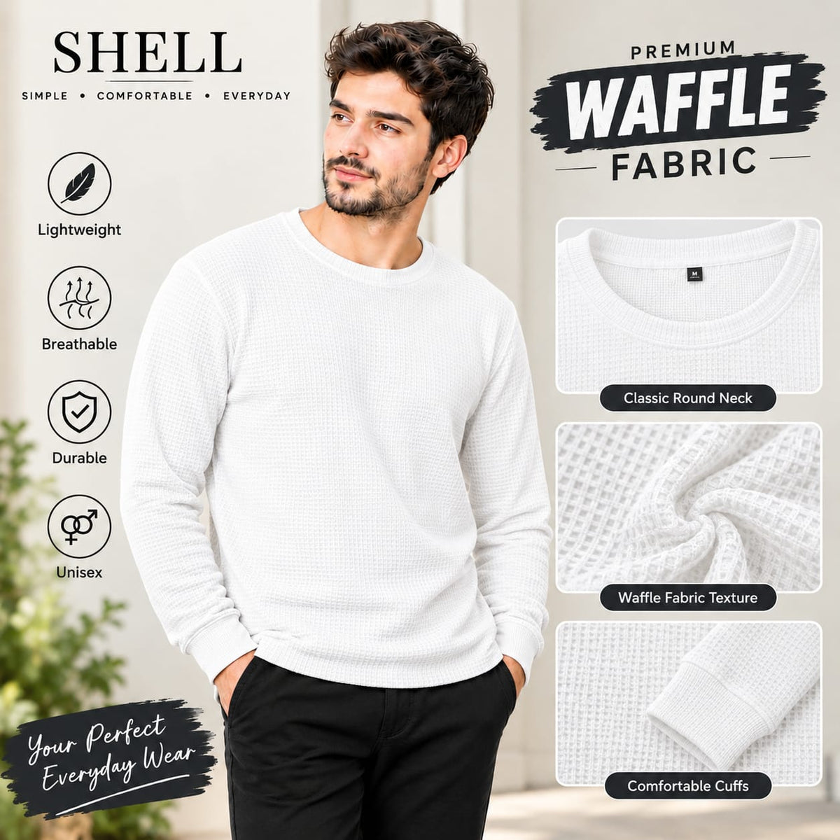 Men’s Premium Waffle Knit Sweatshirt