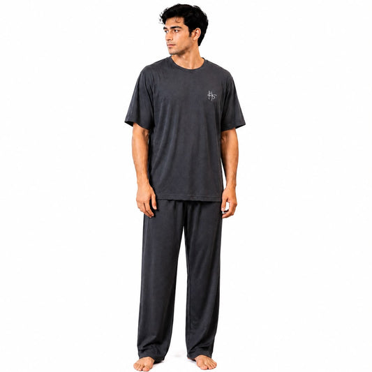 Men’s 2 Piece Night Suit – Gray
