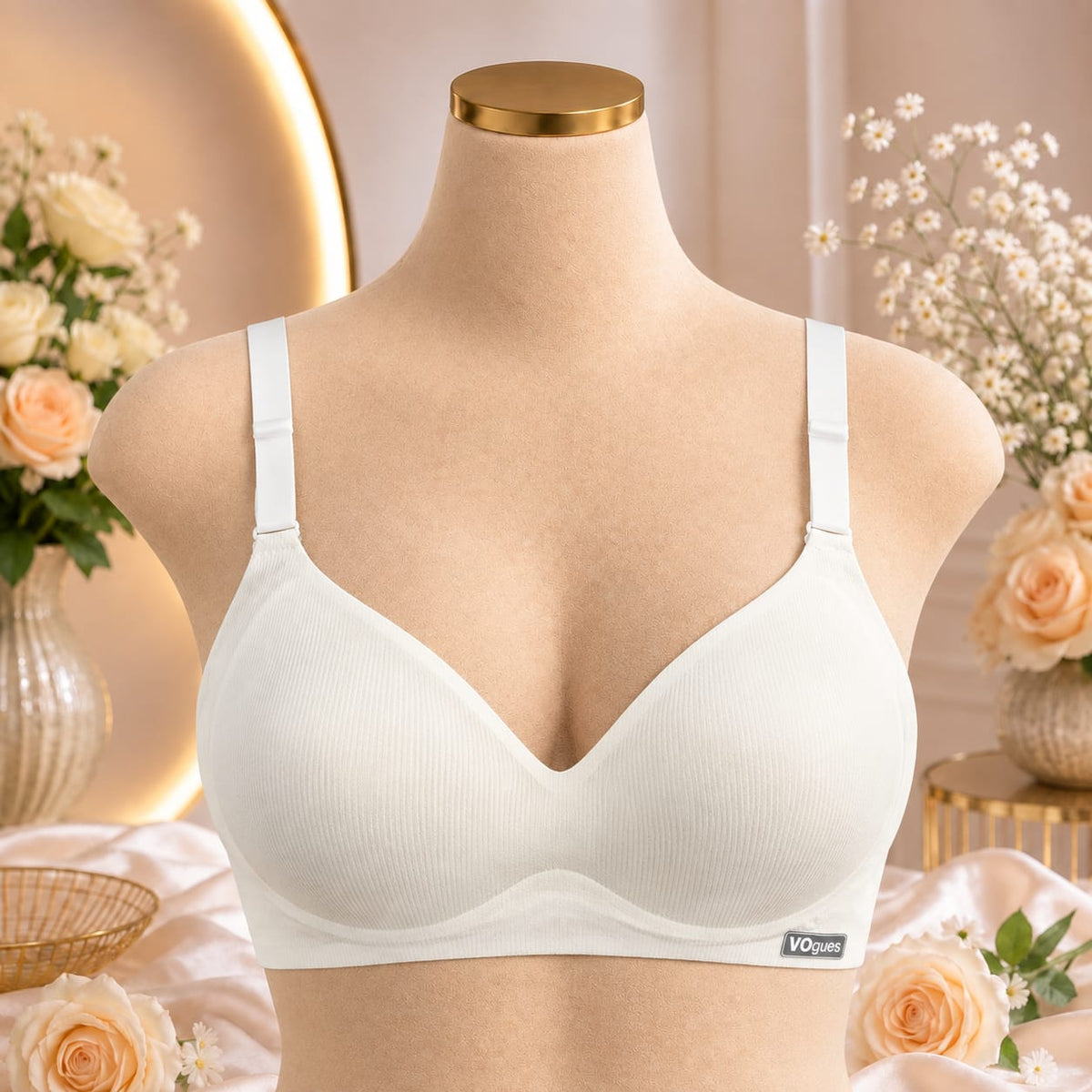 Ladies Ribbed Seamless Padded Everyday Bra – 4 Colors