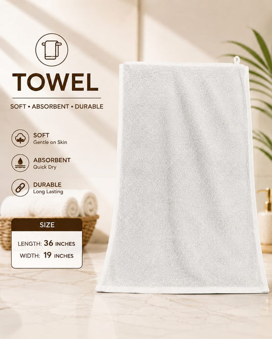 Premium Soft & Absorbent Bath Towel - White