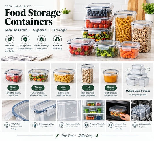 Food Storage Container Set – 8 Pieces