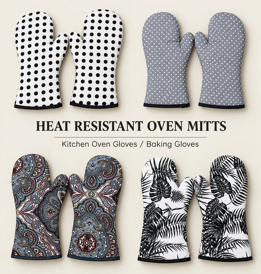 Heat Resistant Oven Mitts – 2 Pieces Set