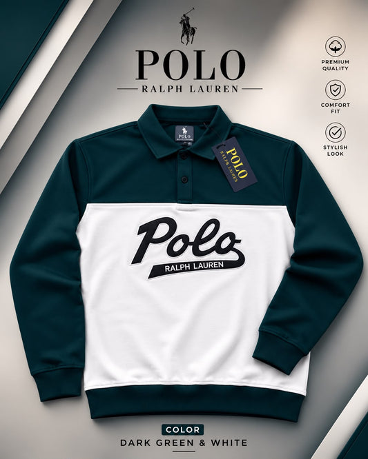 Men’s Color Block Polo Sweatshirt