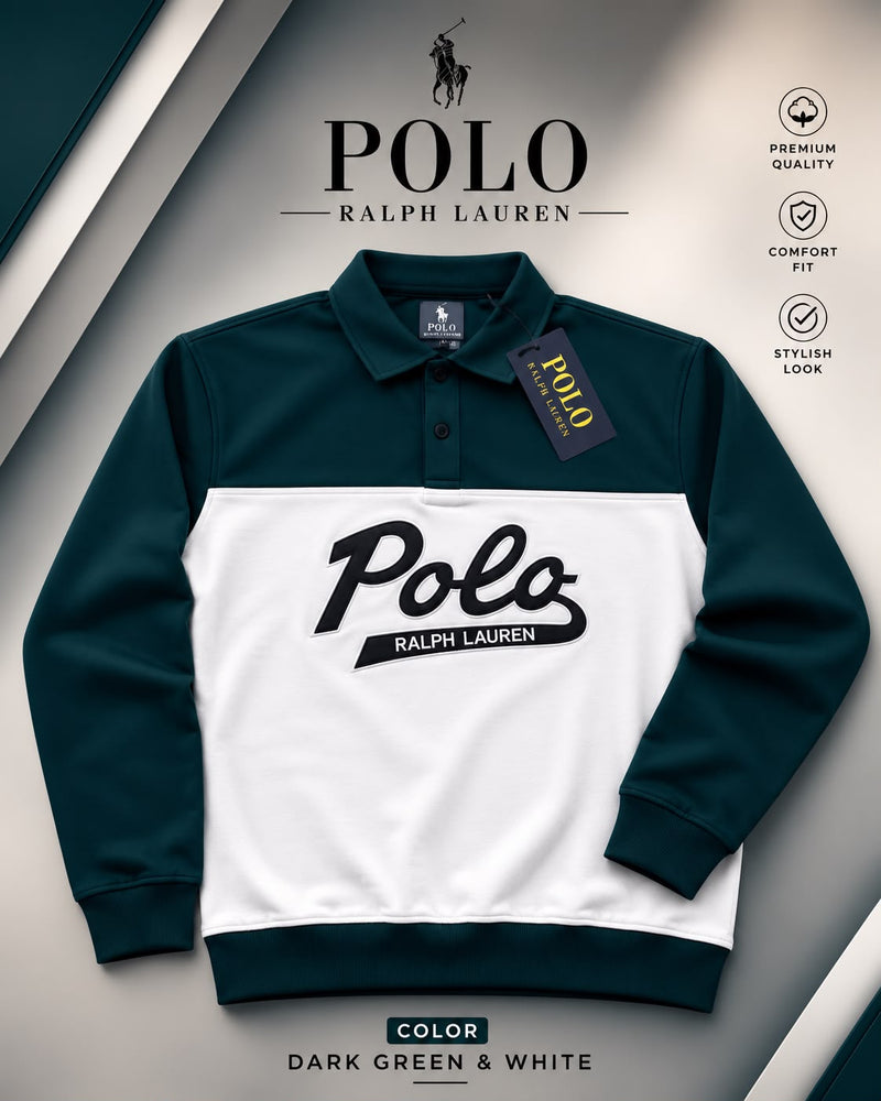 Men’s Color Block Polo Sweatshirt