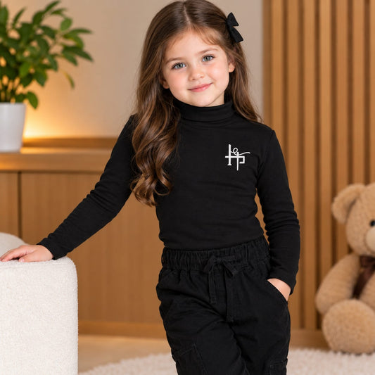 Kids Girl Classic High Neck - Black