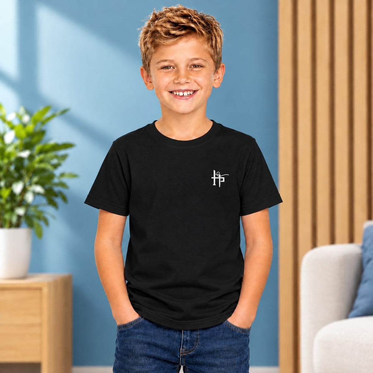 Kids Boys Signature Logo Crew Neck T-Shirt - White