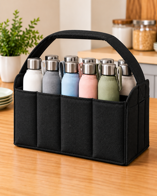 6-Compartment Fabric Bottle Holder Organizer