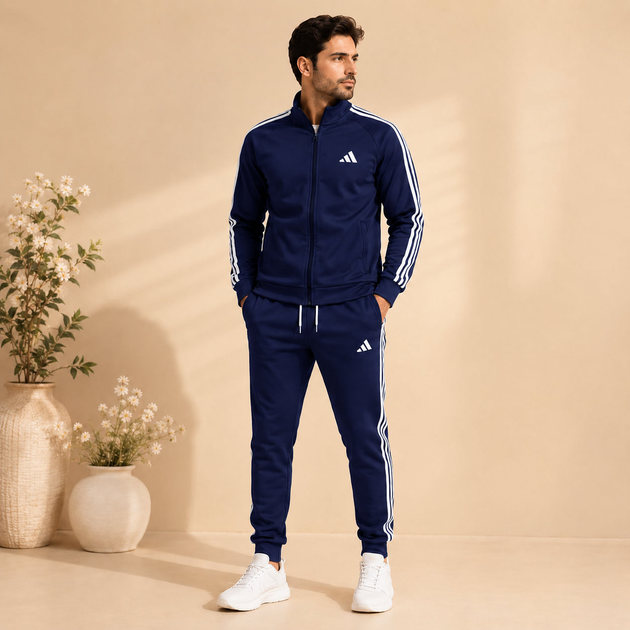 Men’s 2 Piece Sports Tracksuit – Full Zip Jacket & Jogger Pants Set