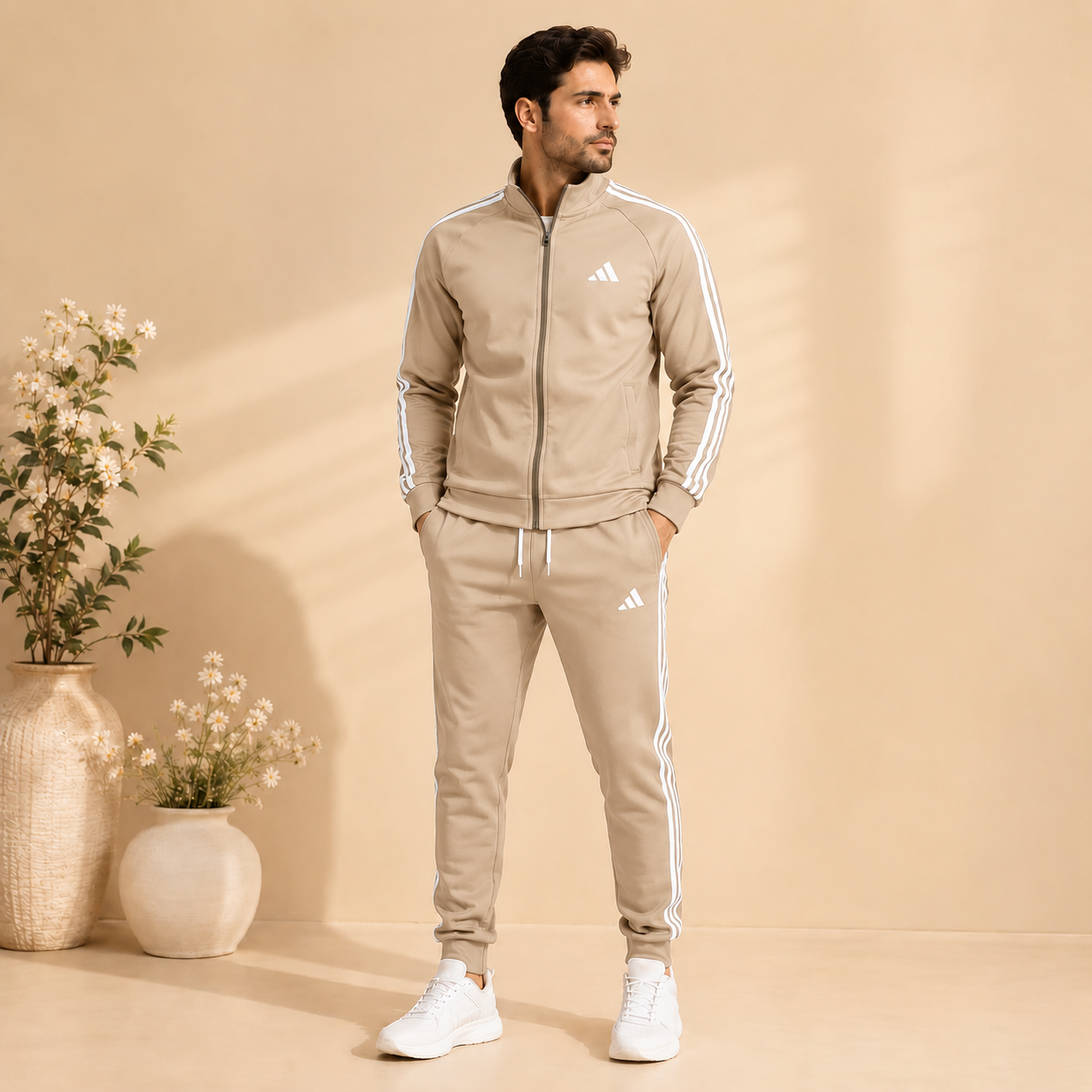 Men’s 2 Piece Sports Tracksuit – Full Zip Jacket & Jogger Pants Set