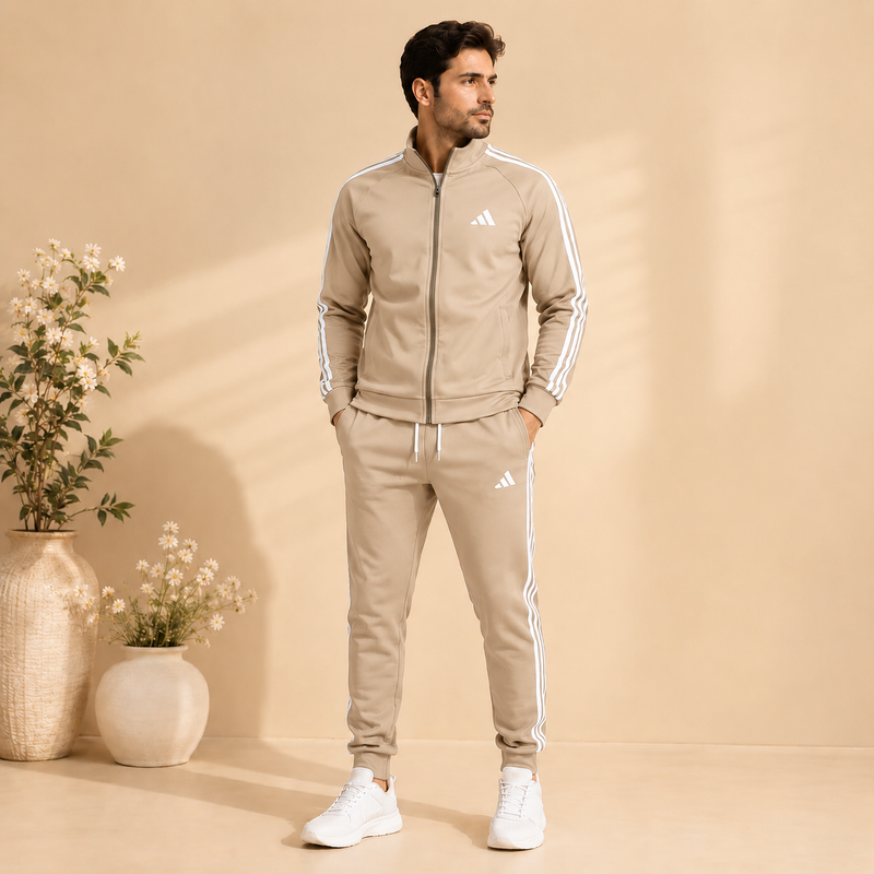 Men’s 2 Piece Sports Tracksuit – Full Zip Jacket & Jogger Pants Set