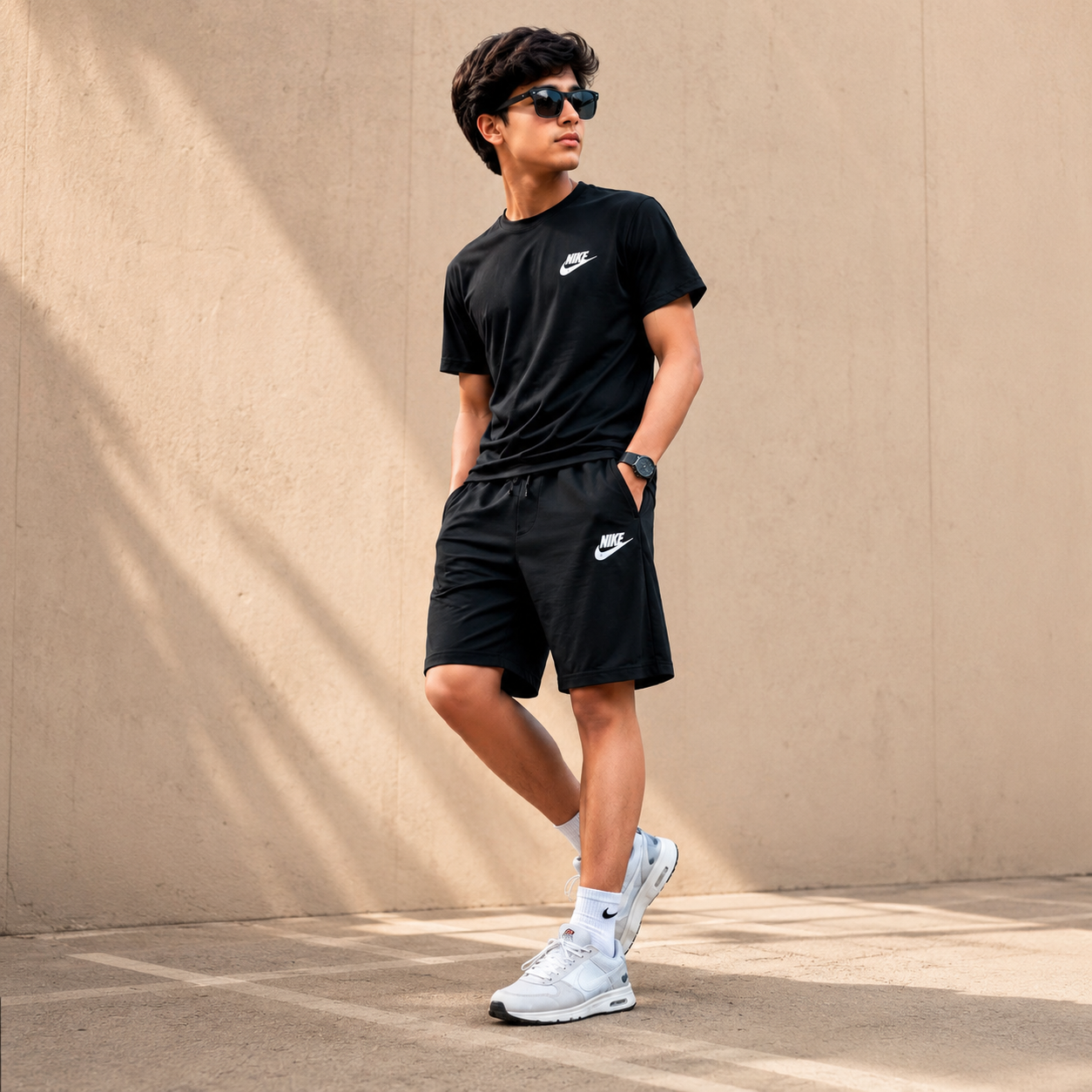 Premium Black T-Shirt & Shorts Set for Men