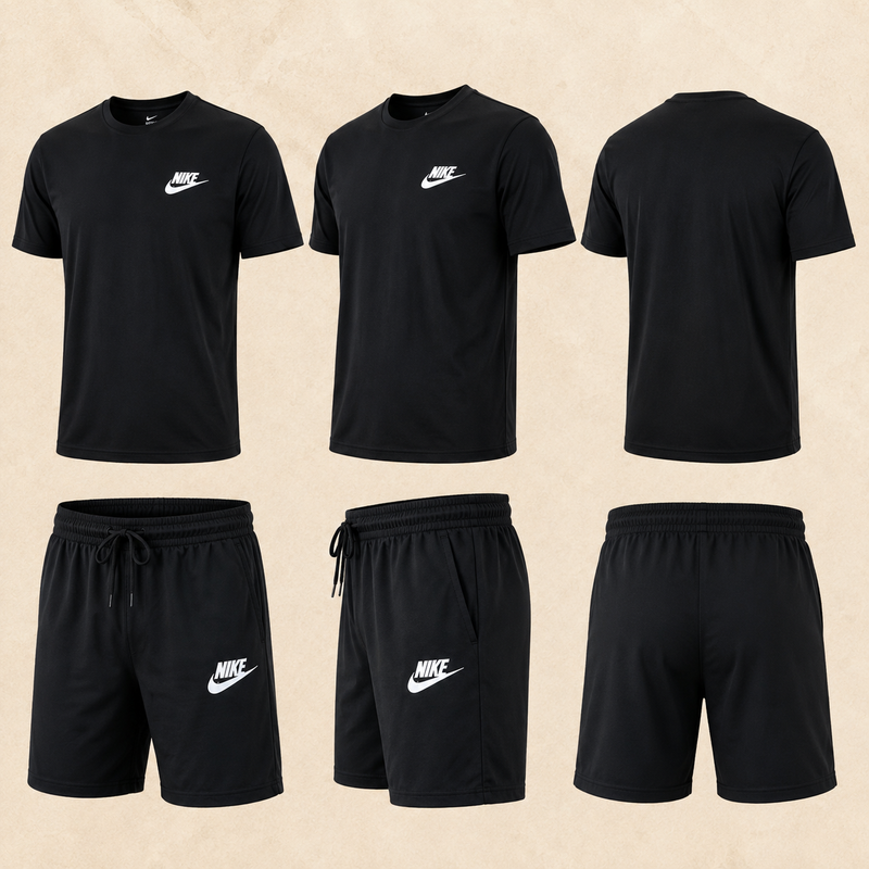 Premium Black T-Shirt & Shorts Set for Men