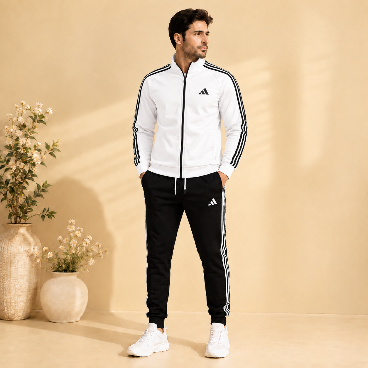 Men’s 2 Piece Sports Tracksuit – Full Zip Jacket & Jogger Pants Set