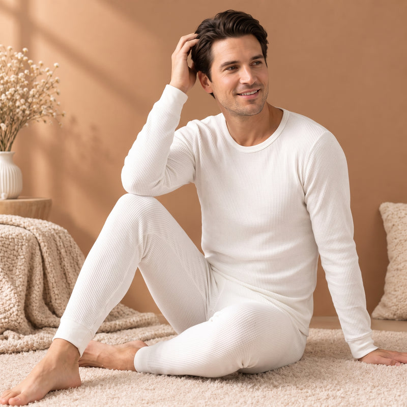 Gents Thermal Suit 2 Piece – Winter Warm Ribbed Thermal Set