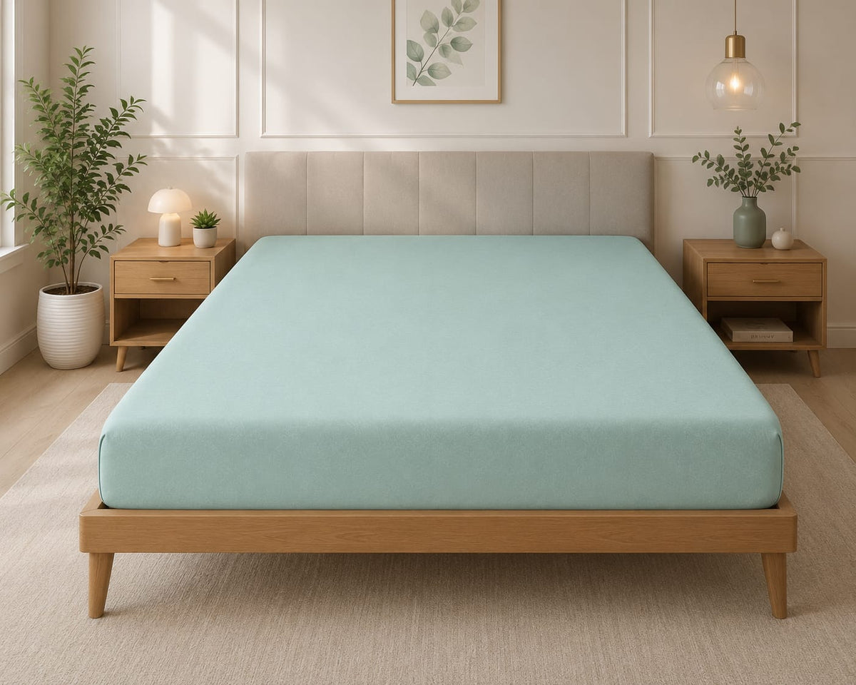 Premium Fitted Sheet – Light Green
