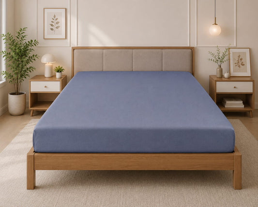 Premium Fitted Sheet – Denim Blue
