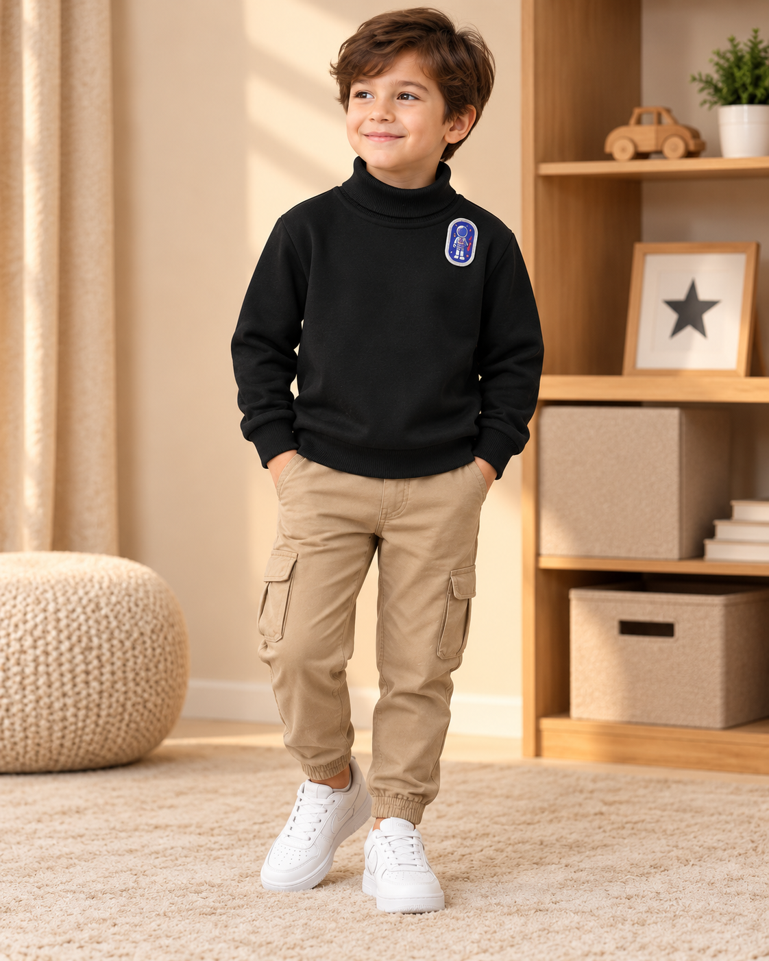Kids Boys Classic High Neck Sweatshirt