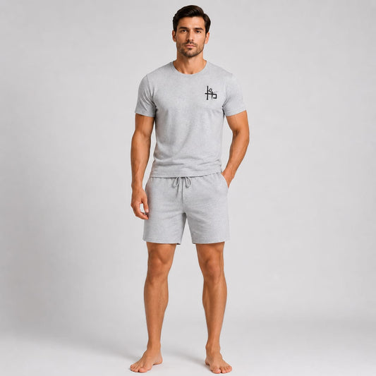 Men’s 2 Piece T-Shirt & Shorts Set – Casual Summer Lounge Wear