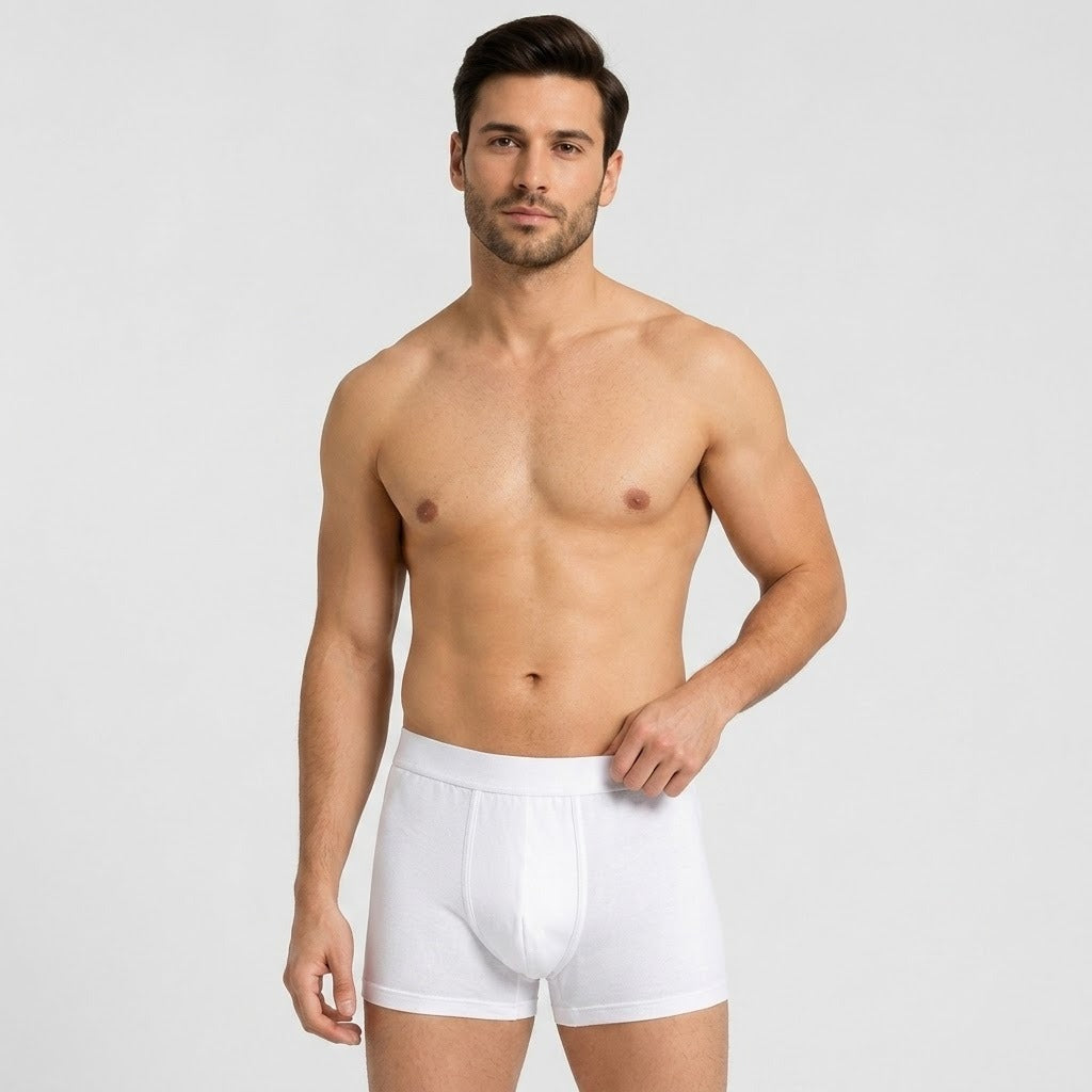 Men's Premium Ultra-Soft Stretch Cotton Boxer Briefs (Seamless Comfort Fit)