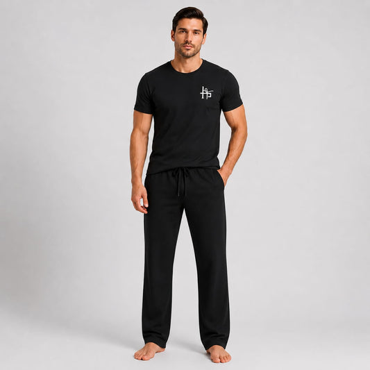 Men’s 2-Piece Printed T-Shirt & Trouser Set – Casual Lounge Wear
