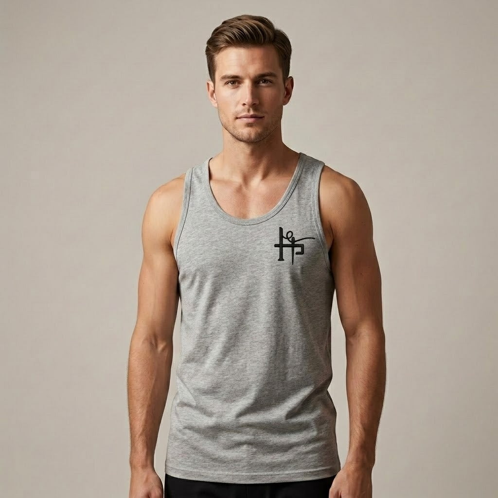 Men’s Printed Ribbed Tank Top – Casual Gym & Summer Vest