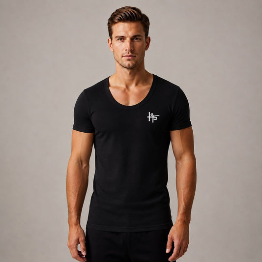 Men’s Scoop Neck Short-Sleeve T-Shirt – Casual Slim Fit Undershirt