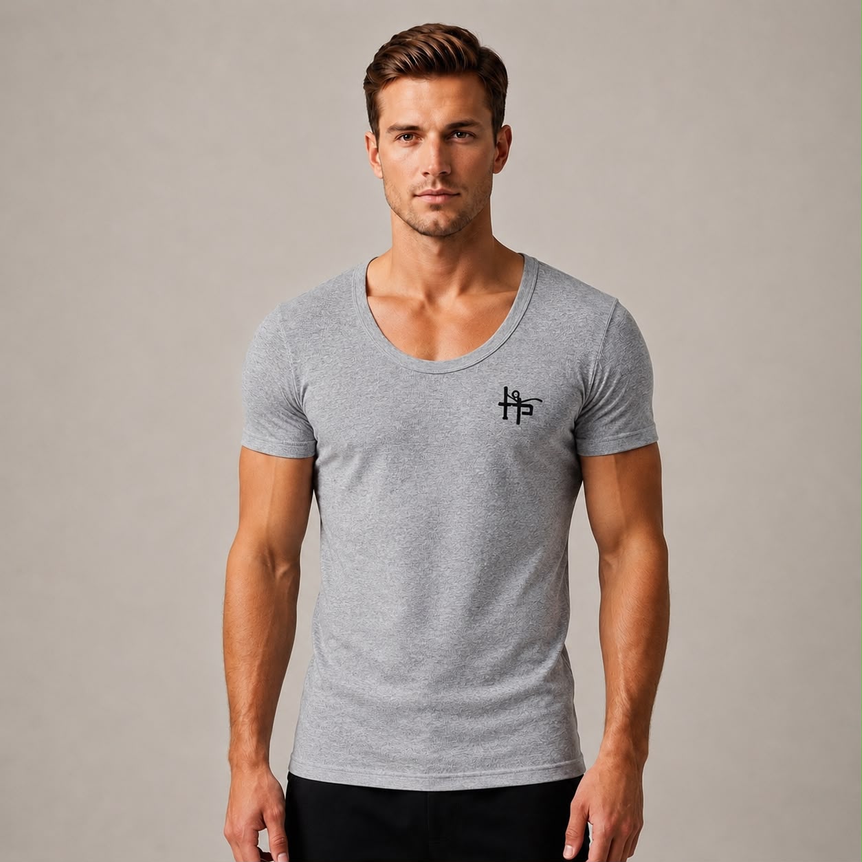 Men’s Scoop Neck Short-Sleeve T-Shirt – Casual Slim Fit Undershirt