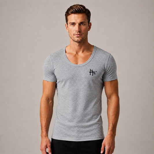 Men’s Scoop Neck Short-Sleeve T-Shirt – Casual Slim Fit Undershirt